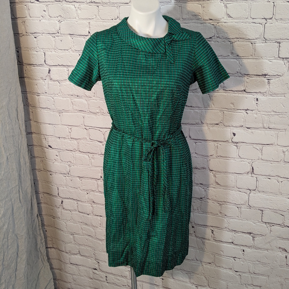 Vintage Green Plaid Dress